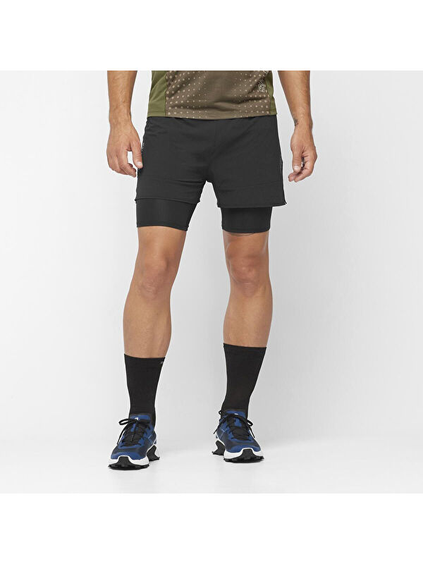 Salomon Sense 2in1 Erkek Siyah Koşu Şortu