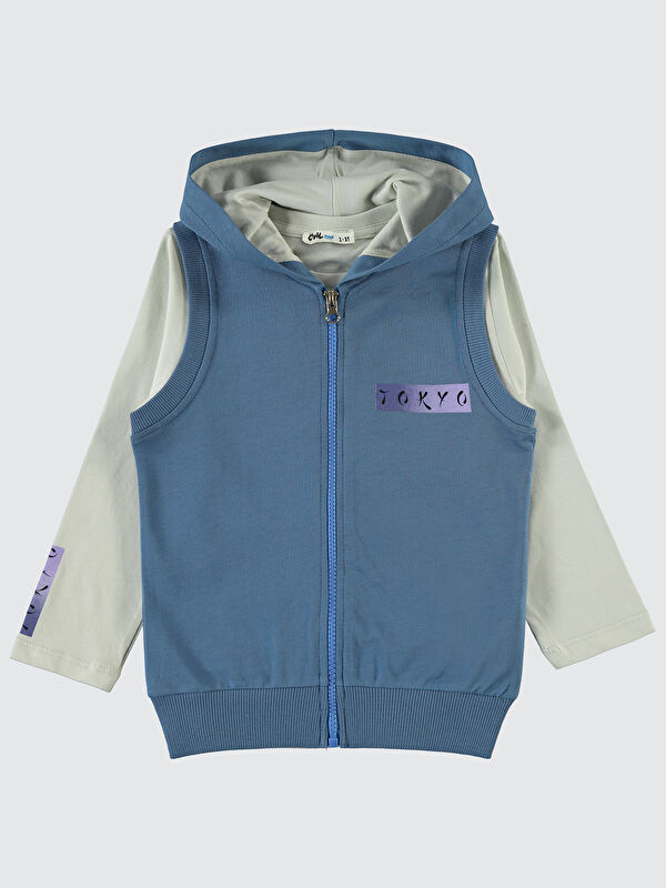 Civil Boys Erkek Çocuk Yelekli Sweatshirt 2-5 Yaş İndigo