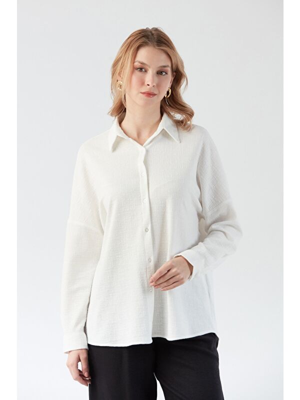 Fullamoda Basic Jakarlı Oversize Gömlek