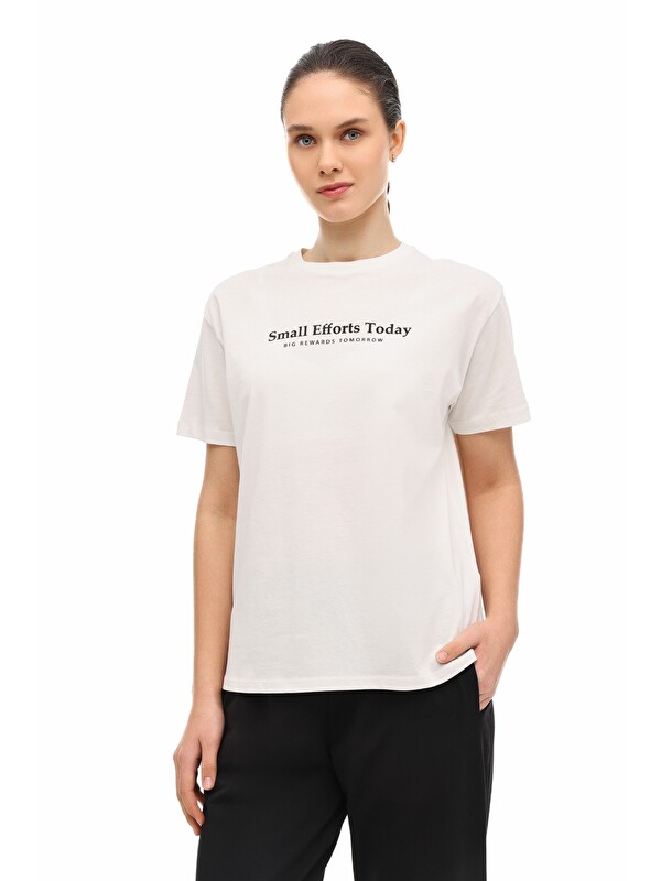 Kinetix WL 11MADI 6FX Beyaz Kadın Kısa Kol T-Shirt