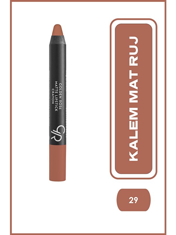 GOLDEN ROSE Matte Lipstick Crayon No:29 - Mat Kalem Ruj