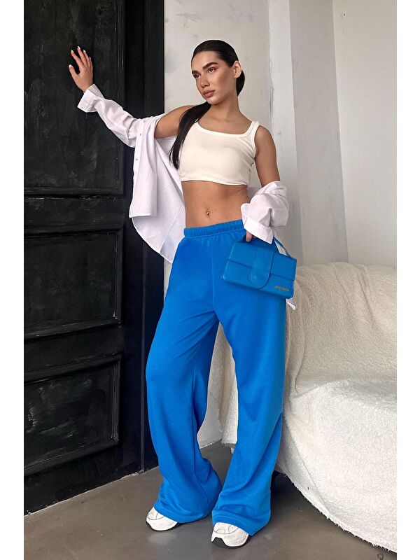Madmext Saks Bol Paça Kadın Eşofman Altı Mg2279