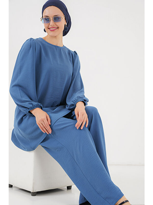 Bigdart Kadın Ayrobin Tunik Pantolon Alt Üst Takım 6712 - İndigo