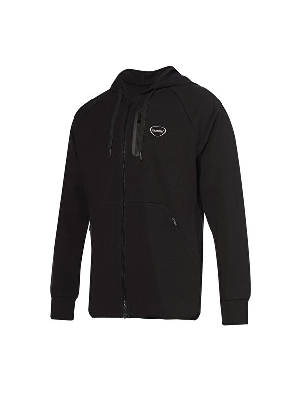 Hummel Nova Siyah Kapüşonlu Erkek Fermuarlı Sweatshirt Hırka