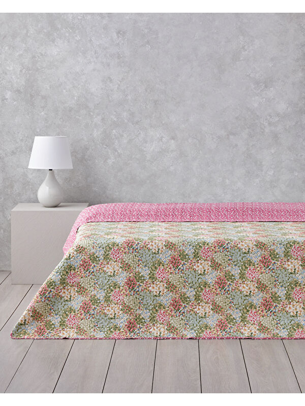English Home Blossom Bouquet Çift Kişilik Çok Amaçlı Örtü 200x220 cm Pembe