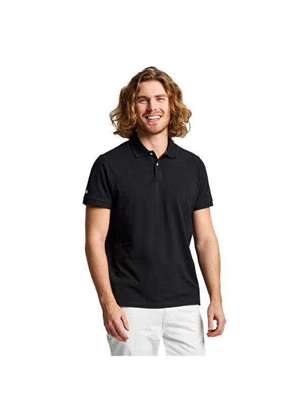 Slam Deck Polo Ss Erkek Siyah Polo Tişört