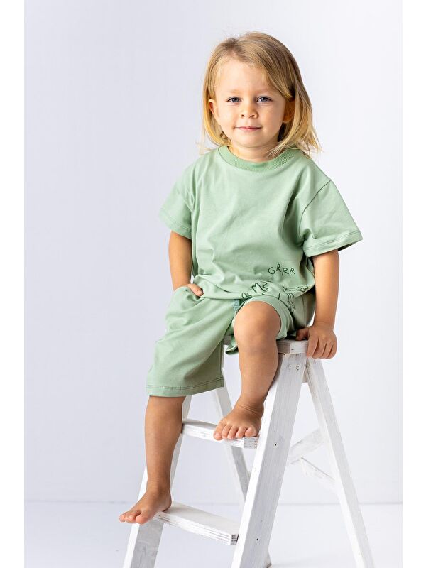MİNİNİO Erkek Bebek Timsah Baskılı T-Shirt Ve Şort Takım