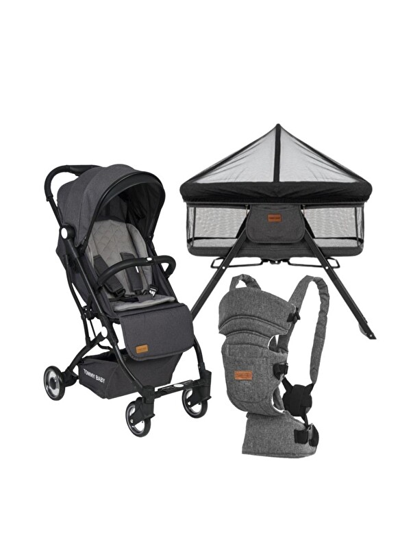 TOMMYBABY İnci 3 lü Set Kabin Bebek Arabası Katlanır Beşik Kanguru