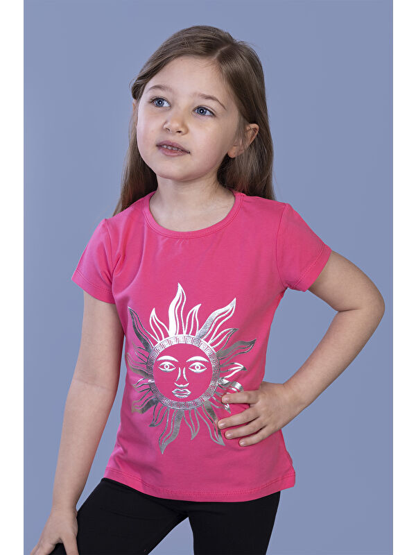 Toontoykids Kız Çocuk Güneş Varaklı Tişört