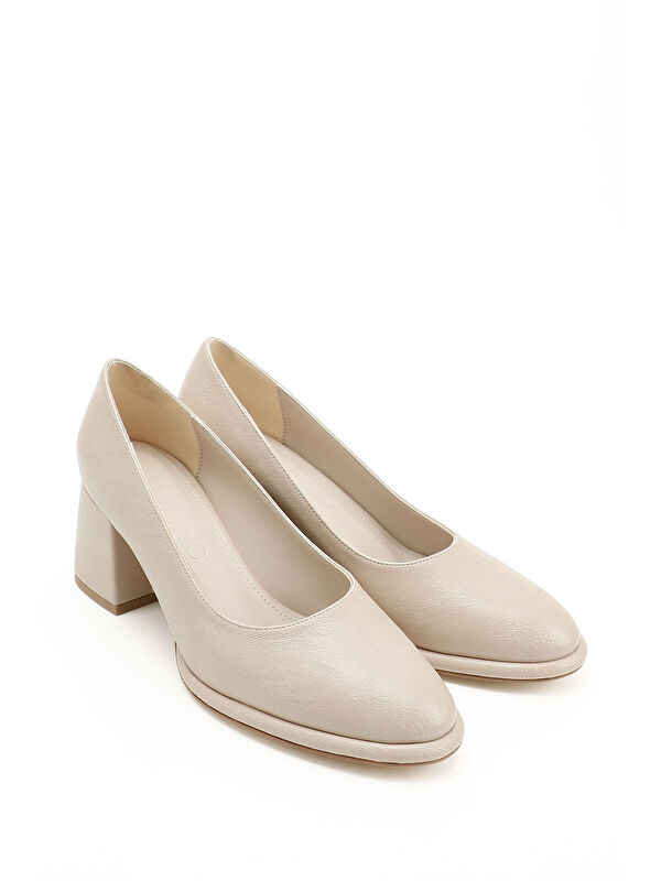 Kadın AÇIK NUDE Orta Kalın Platform Topuklu Ayakkabı - Görsel 3