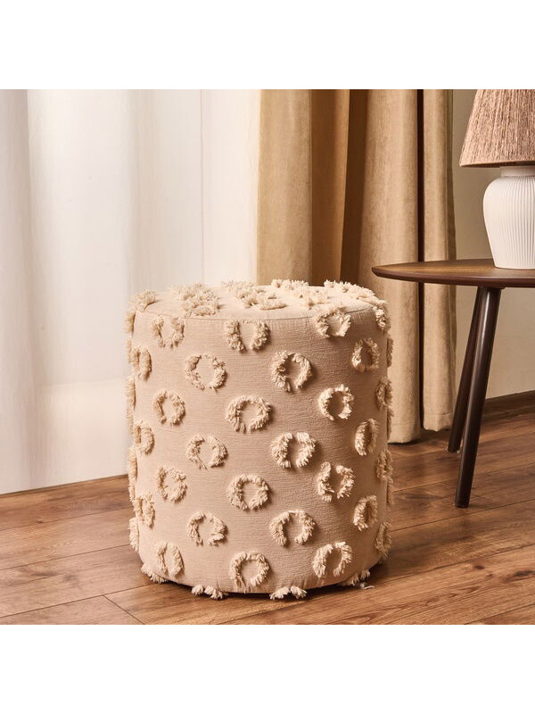 Just Home Lirio Puf - Bej - 38x38x41 cm