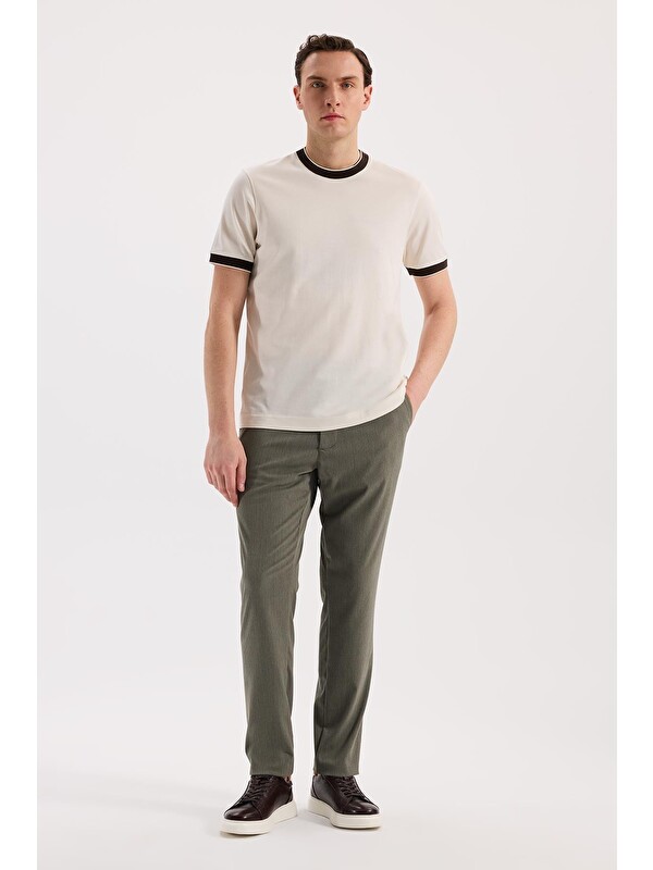 JAKAMEN Beyaz Slim Fit Bisiklet Yaka %100 Pamuk T-Shirt