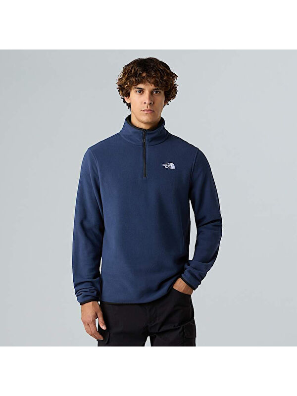 The North Face Glacier Fleece Erkek Lacivert Dik Yaka Sweatshirt