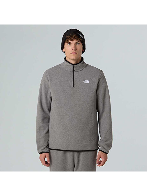 The North Face Glacier Fleece Erkek Gri Dik Yaka Sweatshirt