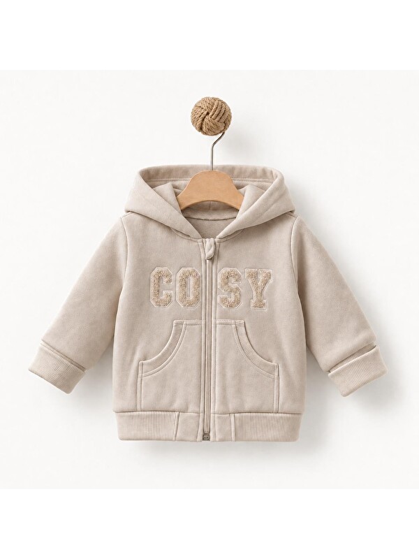 BabyCosy Organic  Bebek Kapüşonlu Ceket %47 Pamuk %47 modal %6 elastan Organic Pamuk Yenidoğan Serisi - CSY8051