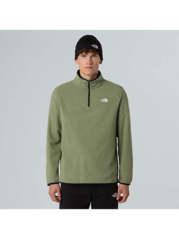 The North Face Glacier Fleece Erkek Yeşil Dik Yaka Sweatshirt