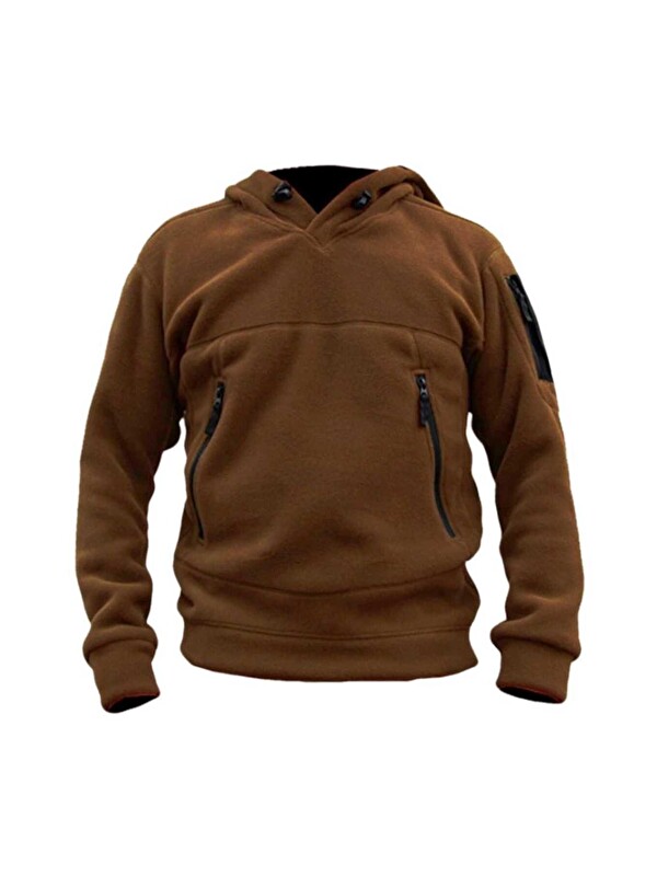 Genius Store Erkek Polar Outdoor Kapüşonlu Kombat Tactical Cepli Polar