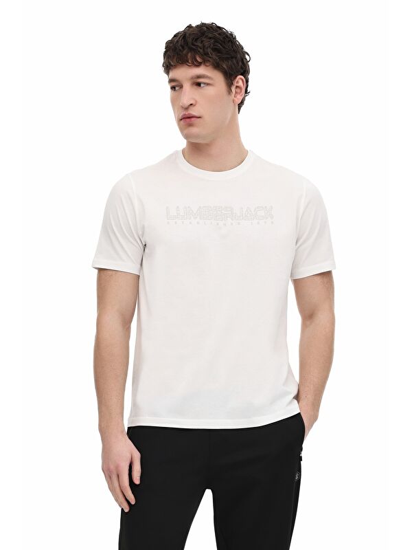 Lumberjack ML ULRICH  11ID1-100 6FX KIRIK BEYAZ Erkek Kısa Kol T-Shirt