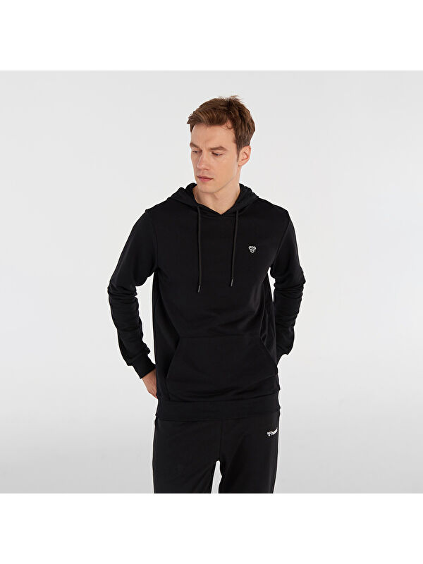 Hummel T-Ic Ico Erkek Siyah Kapüşonlu Sweatshirt
