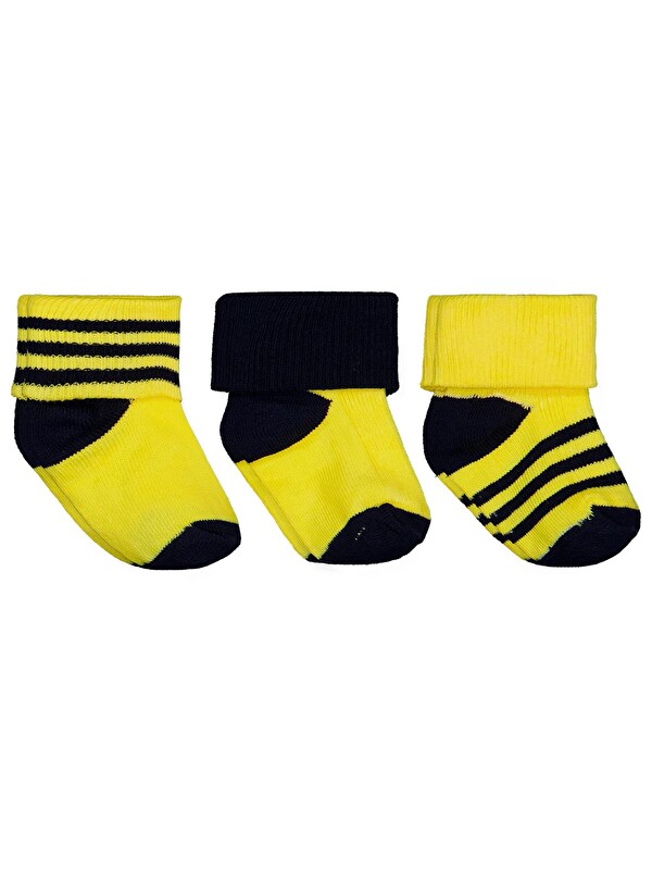 Civil Baby Sarı-Lacivert Asetat 0-24 Ay Çorap Setleri - Standart