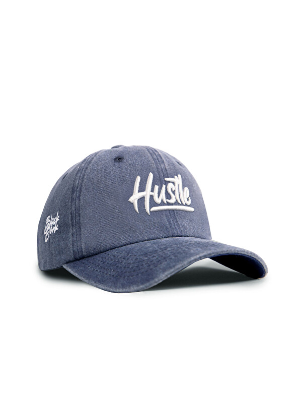 BlackBörk Hustle Nakışlı Vintage Beyzbol Lacivert Şapka
