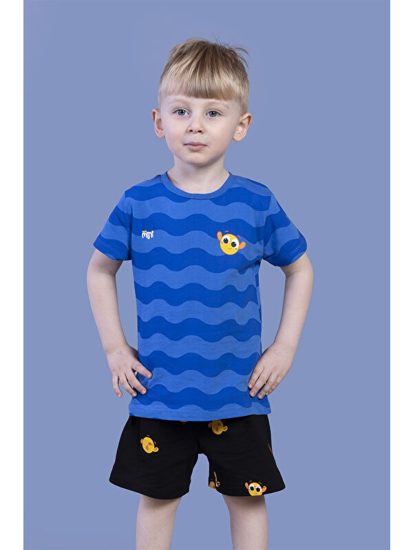 Toontoykids Erkek Çocuk Dalga Desenli Şortlu Takım