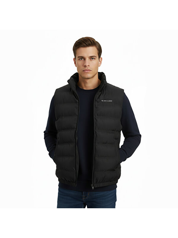 Jack & Jones Alpes Heat Quilted Bodywarmer Erkek Siyah Şişme Yelek