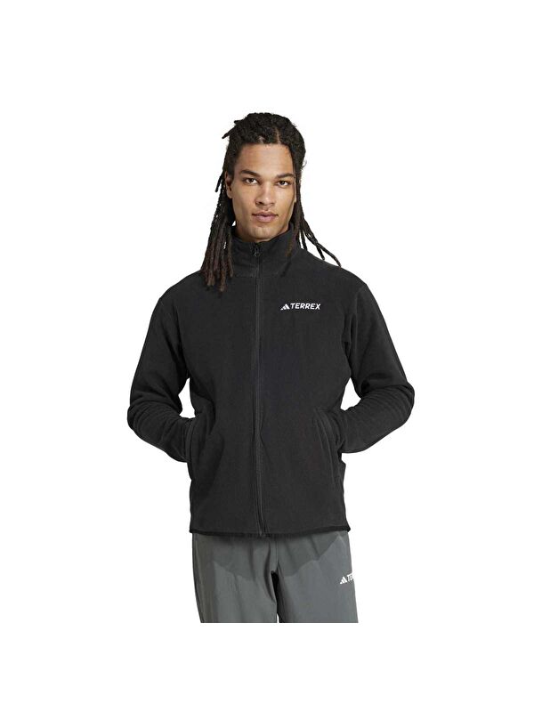 Adidas Polar Multi Essentials Siyah Dik Yaka Erkek Fermuarlı Sweatshirt Hırka