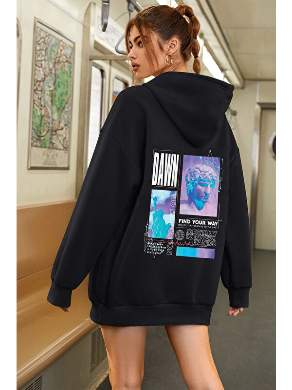 uyguntarz Unisex Oversize DAWN Baskılı Sweatshirt
