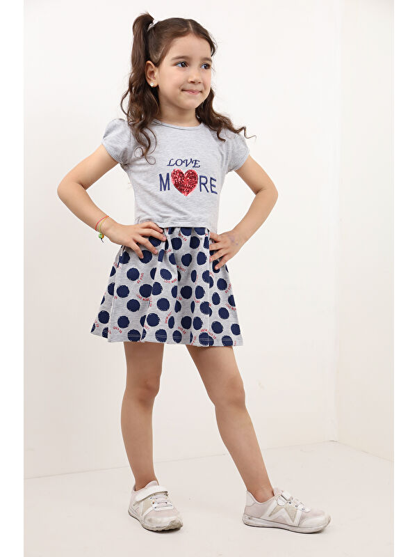 Toontoykids Kız Çocuk Love Kalp Nakışlı Elbise
