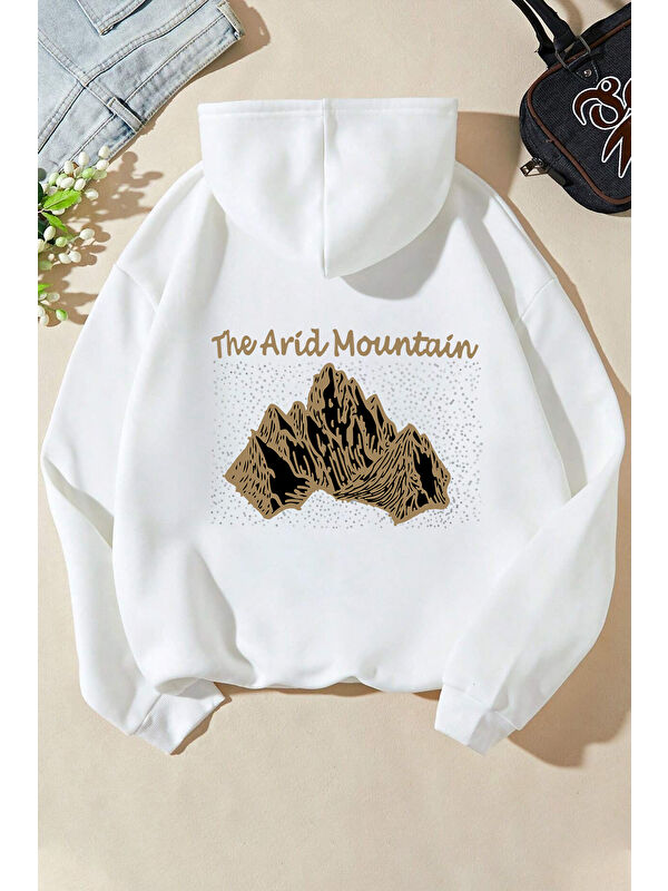 uyguntarz Unisex Oversize Arid Mountain Baskılı Sweatshirt