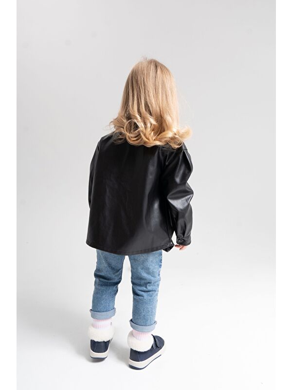 Kız Çocuk Lacivert Hakiki Deri Suya Dayanıklı Anatomik Günlük Bot - Görsel 5