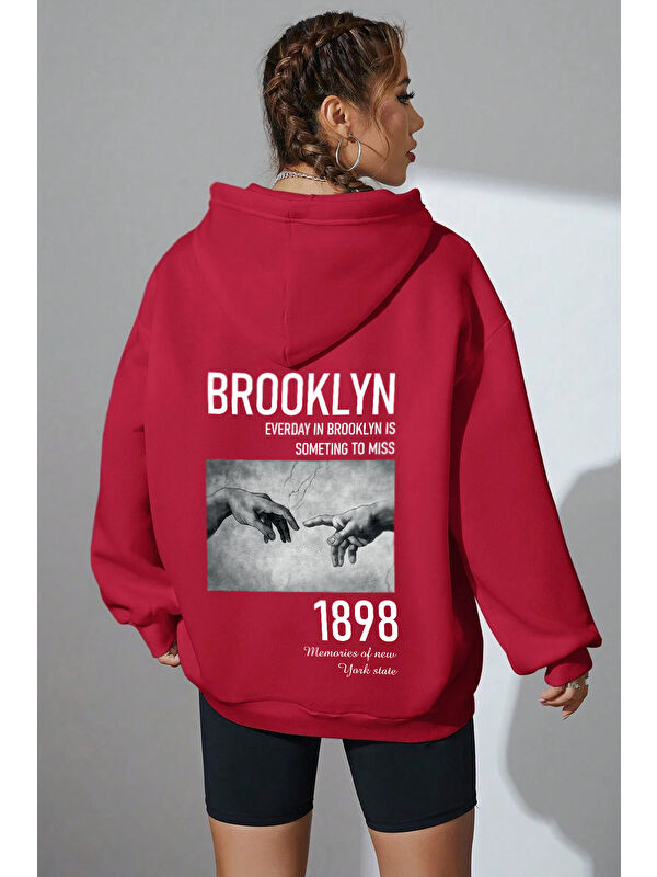 uyguntarz Unisex Oversize 1898 Brooklyn Baskılı Sweatshirt