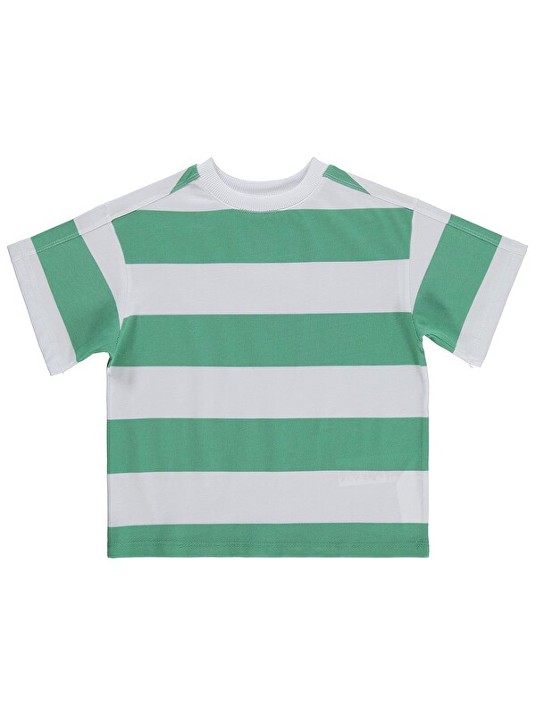 Civil Boys Basic Çizgili 2-5 Yaş Tişört - Yeşil