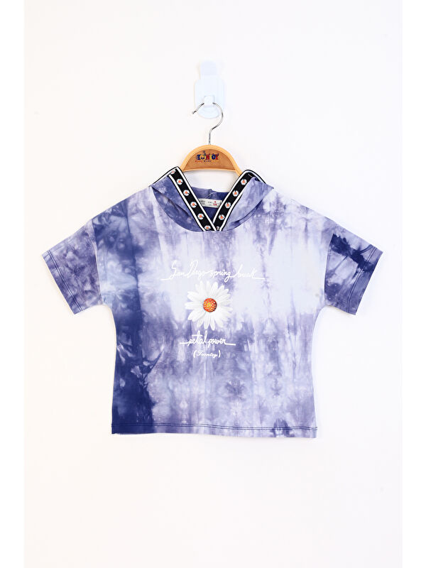 Toontoykids Kız Çocuk Batik Desenli Papatya Baskılı Tişört