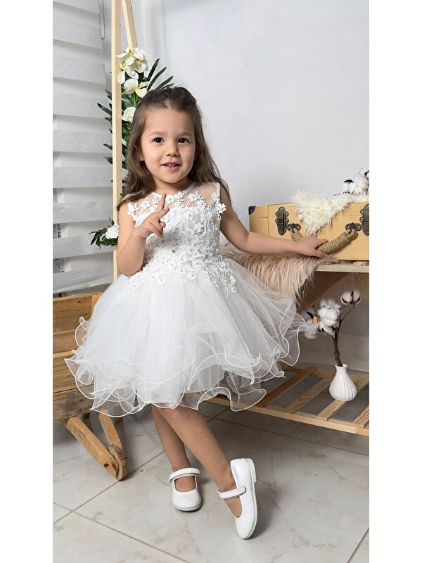 Mnk Baby & Kids İncili Kız Çocuk Daisy Elbise MNK0585