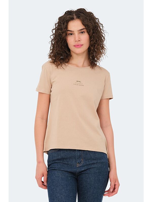 SLAZENGER VIRAJ Erkek %100 Pamuk Tişört Bej