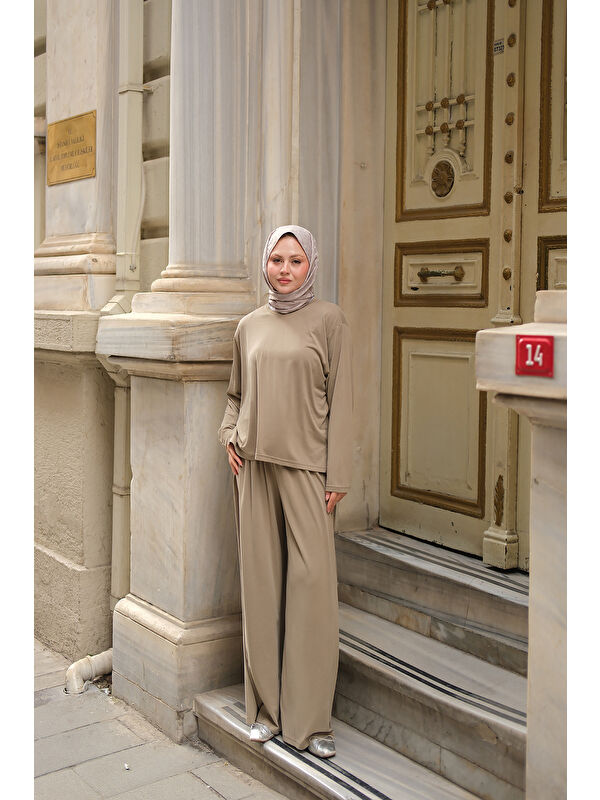 Locco Moda Kadın Rise Jarse Dökümlü Takım Yeşil