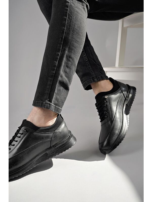 FREE Erkek Günlük Klasik Hakiki Deri Casual Rahat Ortopedik Ayakkabı - Görsel 3