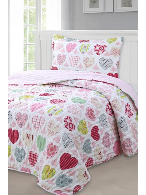 Çeyiz Diyarı Love Genç Ve Çocuk Tek Kişilik Yatak Örtüsü 180x240