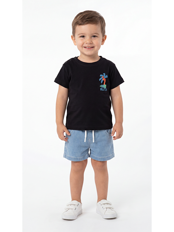 Mışıl Kids Palmiye Baskılı Erkek Bebek Alt Üst Takım