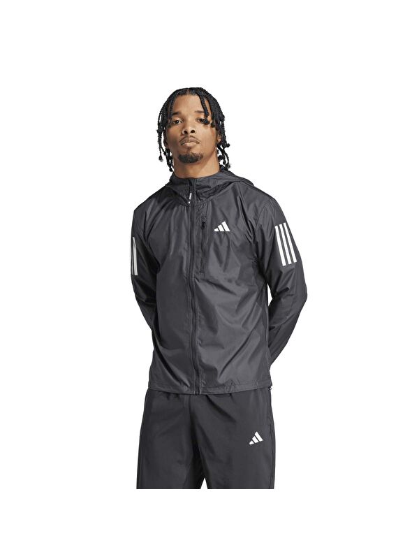 Adidas Otr B Jkt Siyah Kapüşonlu Erkek Fermuarlı Sweatshirt Hırka
