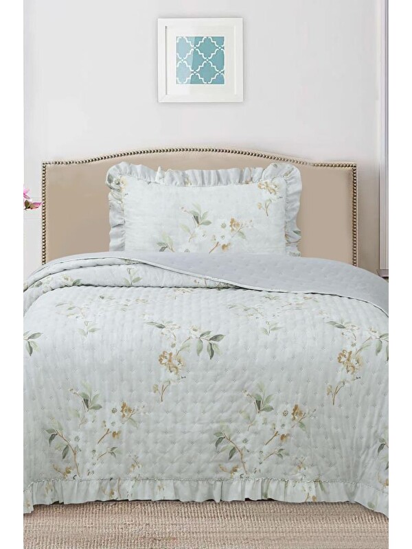 Çeyiz Diyarı Breeze Bahar Çiçekleri Tek Kişilik Yatak Örtüsü 180x240