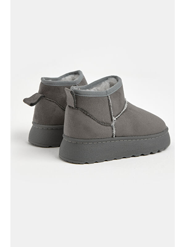 Tonny Black Gri Tonny Black Kalin Poli Çocuk Unisex Taban İçi Kürklü Süet Görünümlü Günlük Bot