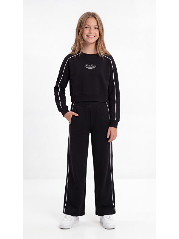Mışıl Kids Saint Troper Baskılı Biyeli Yumaşak Dokulu-Comfort Kumaş Kız Çocuk Alt Üst Eşofman Takımı