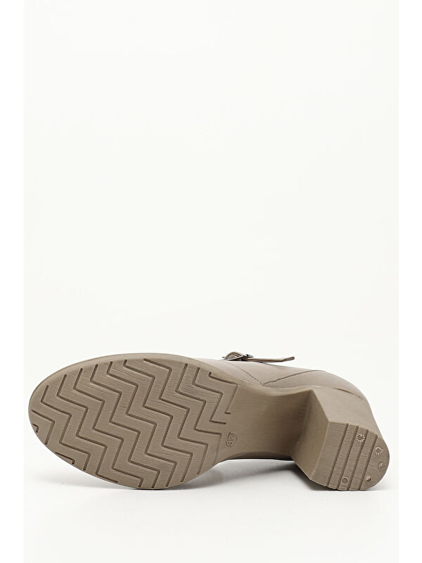 Gonderi(r) Bej Gonderi(r) Hakiki Deri Kadın Topuklu Ayakkabı