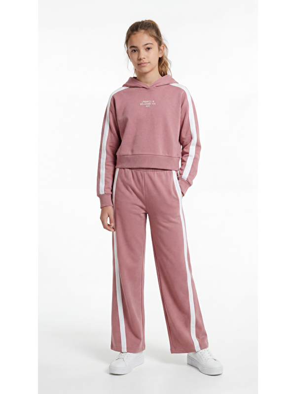 Mışıl Kids Urban Club Broadway Ave Nyc Baskılı Yumaşak Dokulu-Comfort Kumaş Kız Çocuk Alt Üst Eşofman Takımı