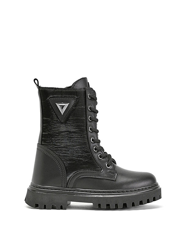 Tonny Black Siyah Tonny Black Cilt Termo Kız Çocuk Taban Bağcıklı ve Fermuarlı Uzun Bot