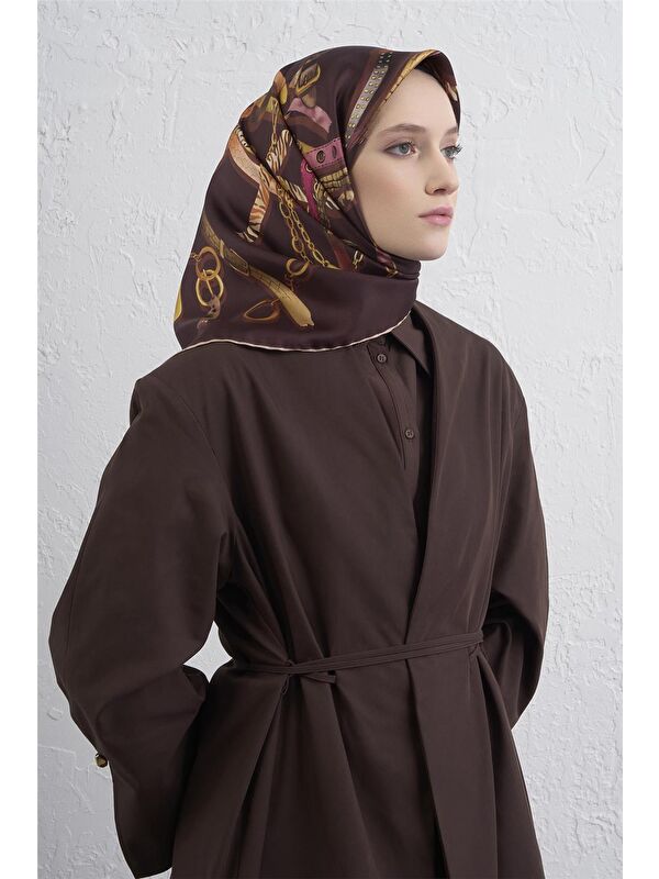 ARMİNE Obje Desenli Saf İpek Twill Eşarp 9422D 02