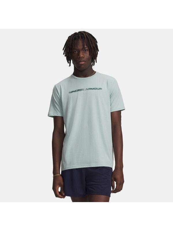Under Armour Blur Wordmark Erkek Mavi Tişört